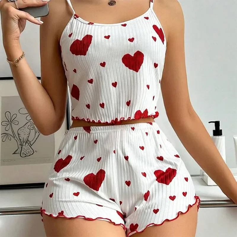 Suspender Tank Top - 2-teiliges Pyjama-Set für Damen – weiche,