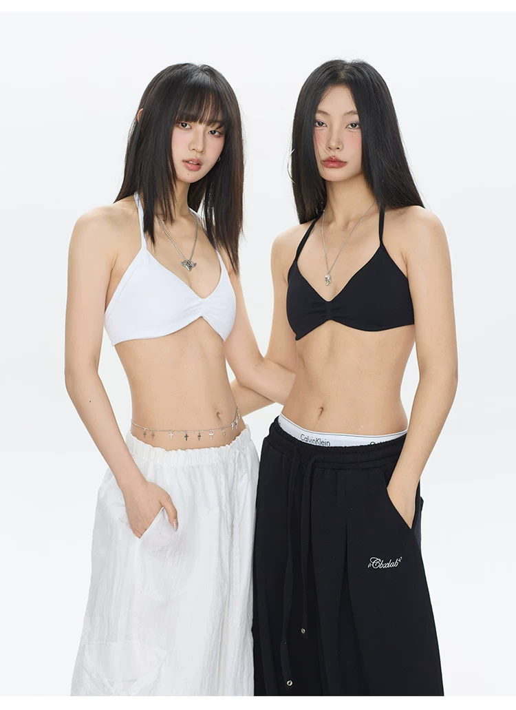 Suspender Tank Top - Sexy Bikini-Stil Nahtloser Sport-BH, Neckholder-Design, Dünne