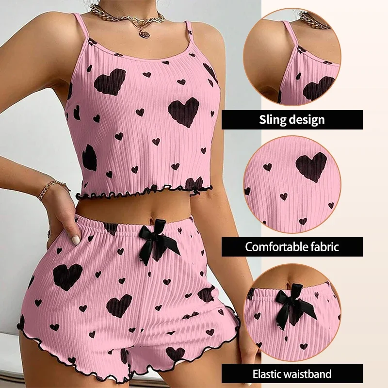 2-teiliges Pyjama-Set für Dame – Suspender Tank Top Bewertung und Preis