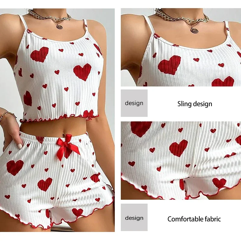 2-teiliges Pyjama-Set für Dame – Suspender Tank Top Bewertung und Preis